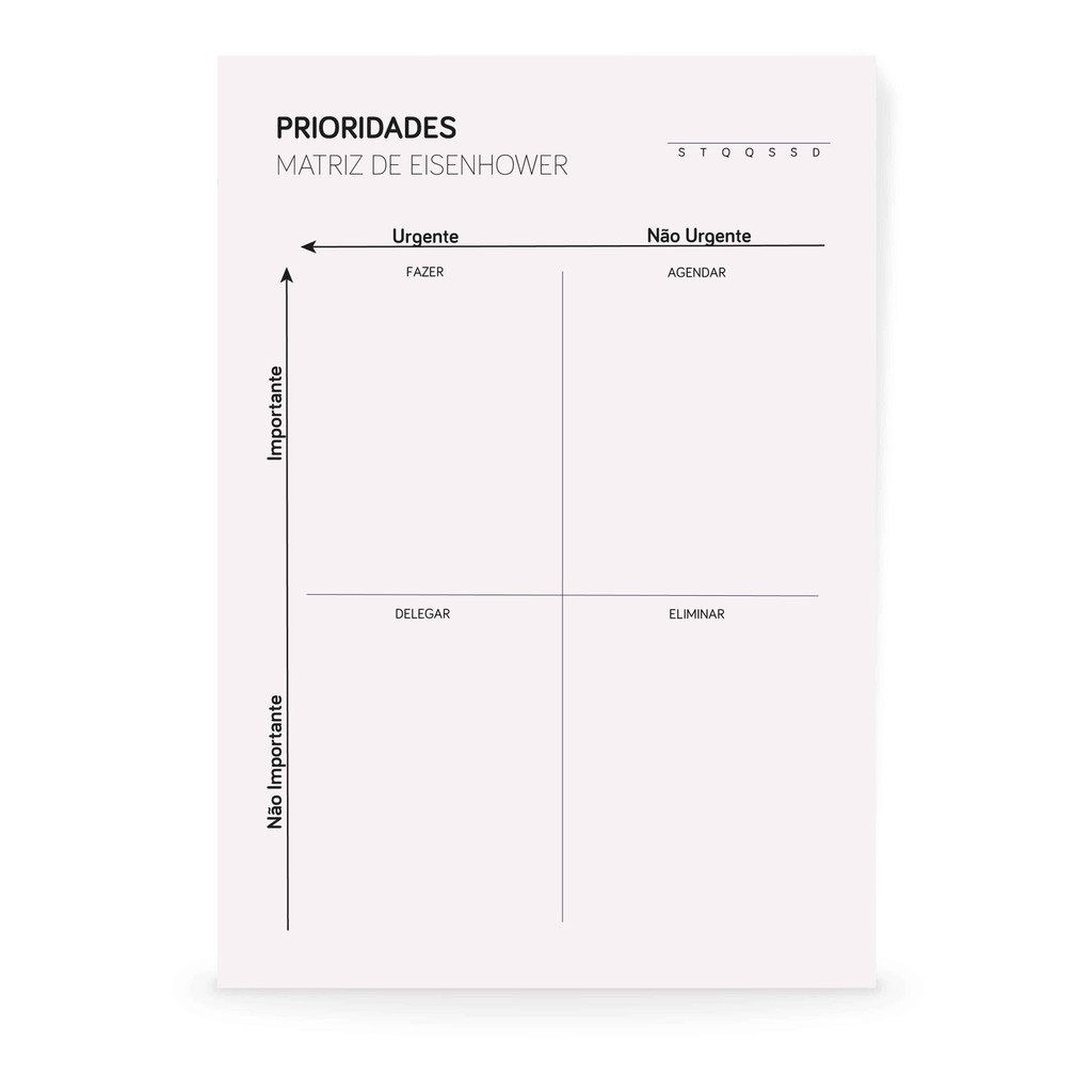 Bloco Prioridades Matriz de Eisenhower Destacável 90 Fls 75g em Oferta na Shopee