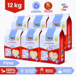 Kit 6 Areia Biodegradável Fina Great Pets - 2 Kg