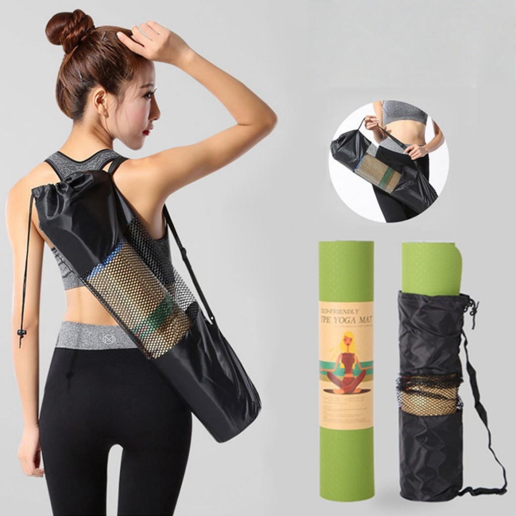 Tapete Yoga Pilates TPE Ecológico Bolsa transporte incluída Confortável Fitness Ginastica aula casa em Oferta na Shopee
