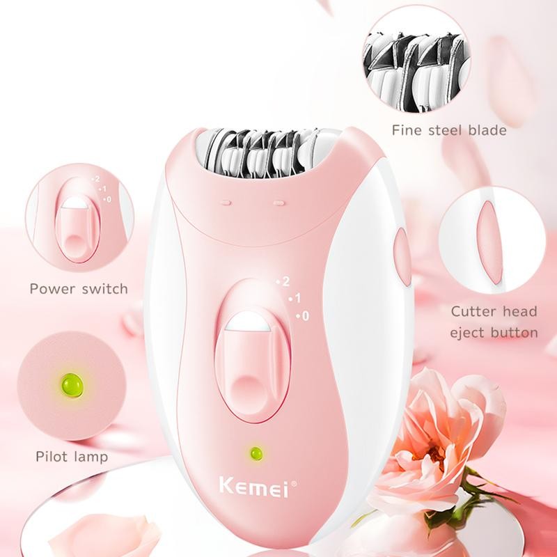 Epilador Elétrico, KM kemei, Modelo 189B, À Prova D'Água, Portátil, Carregamento USB, Para Mulheres, Depilador, Recarreg