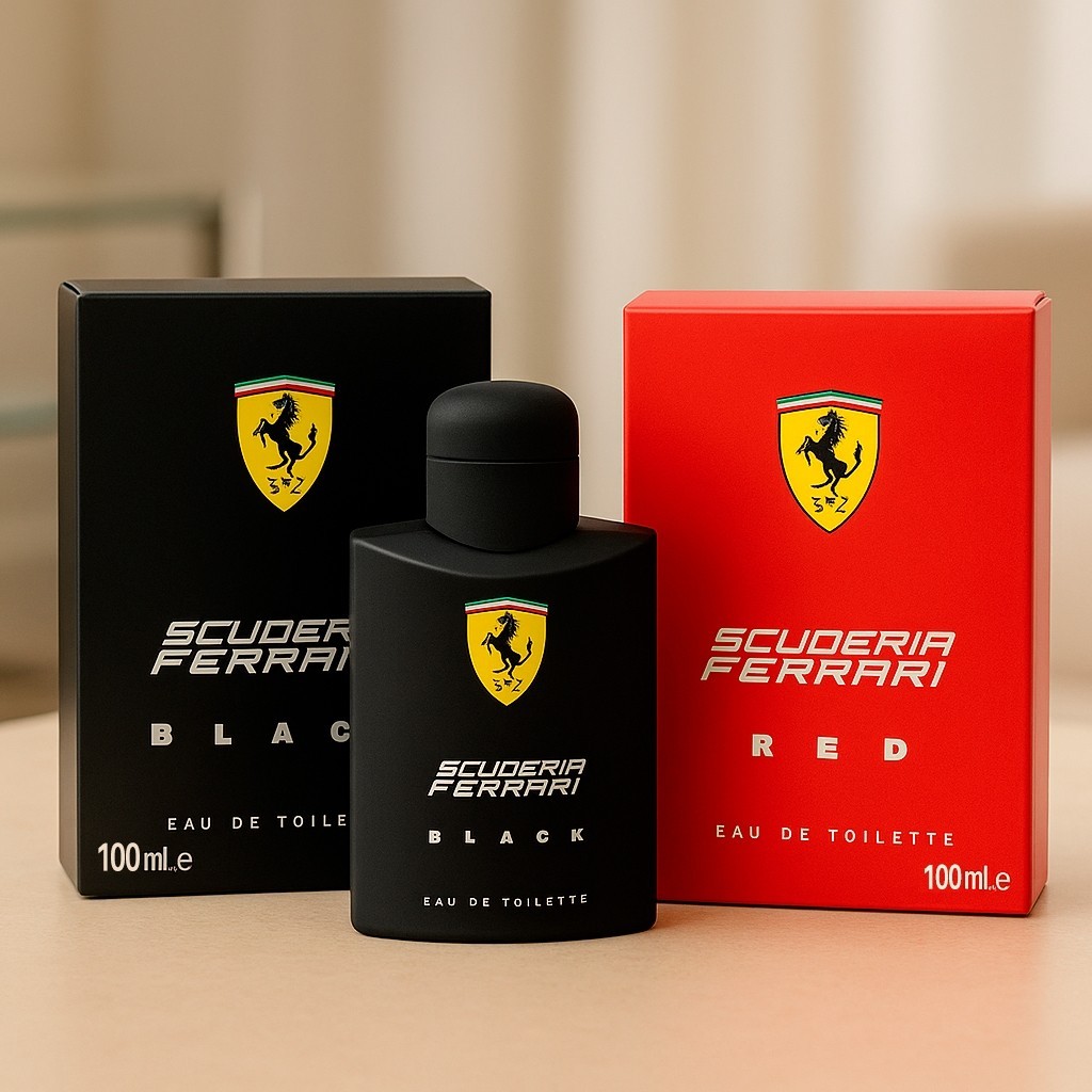 Kit 2 Perfume Ferrari Black e Red Masculino 100ml  EDT Importado Longa Duração