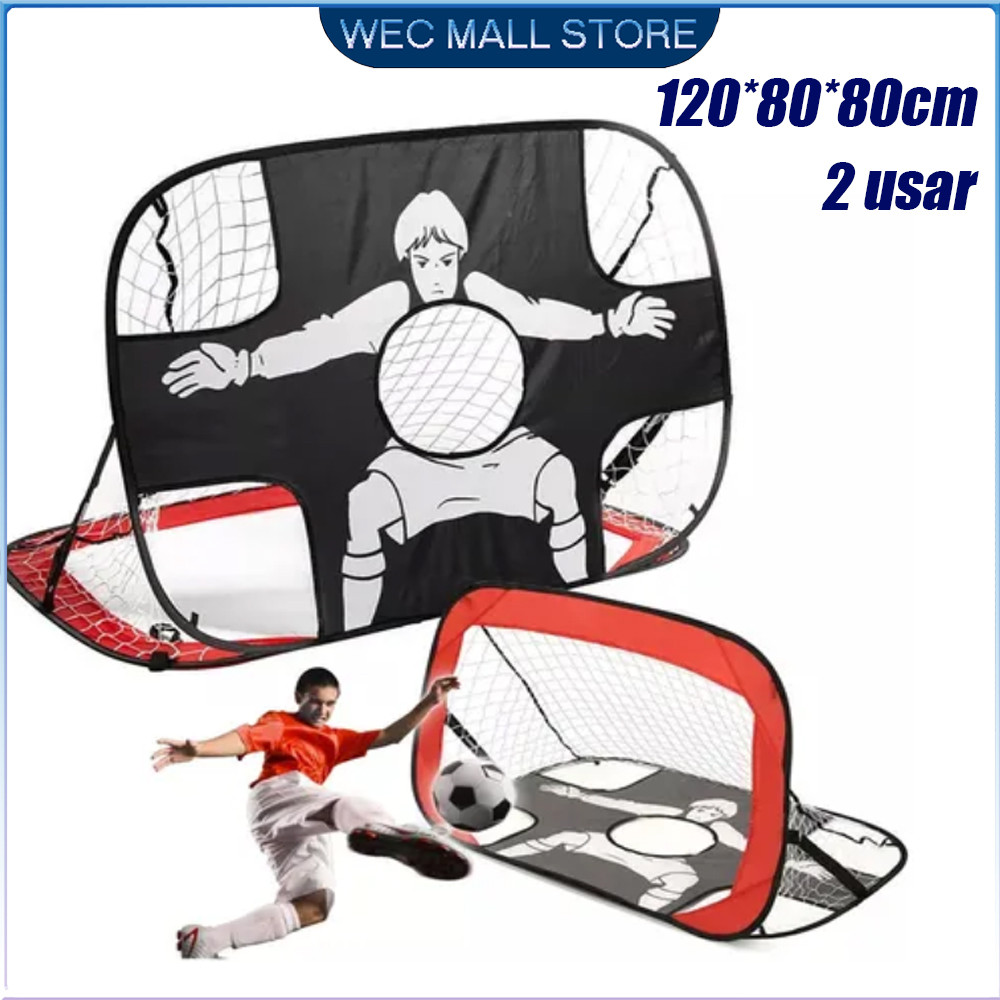 Rede De Futebol Gol Dobrável Duplo Para Infantil Portátil Jogo