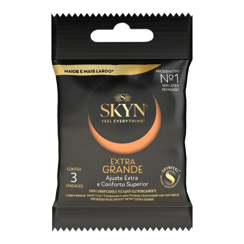 Preservativo Blowtex Skyn Extra Grande Com 3 Unidades Preservativo Blowtex Skyn Extra Grande Com 3 Unidades
