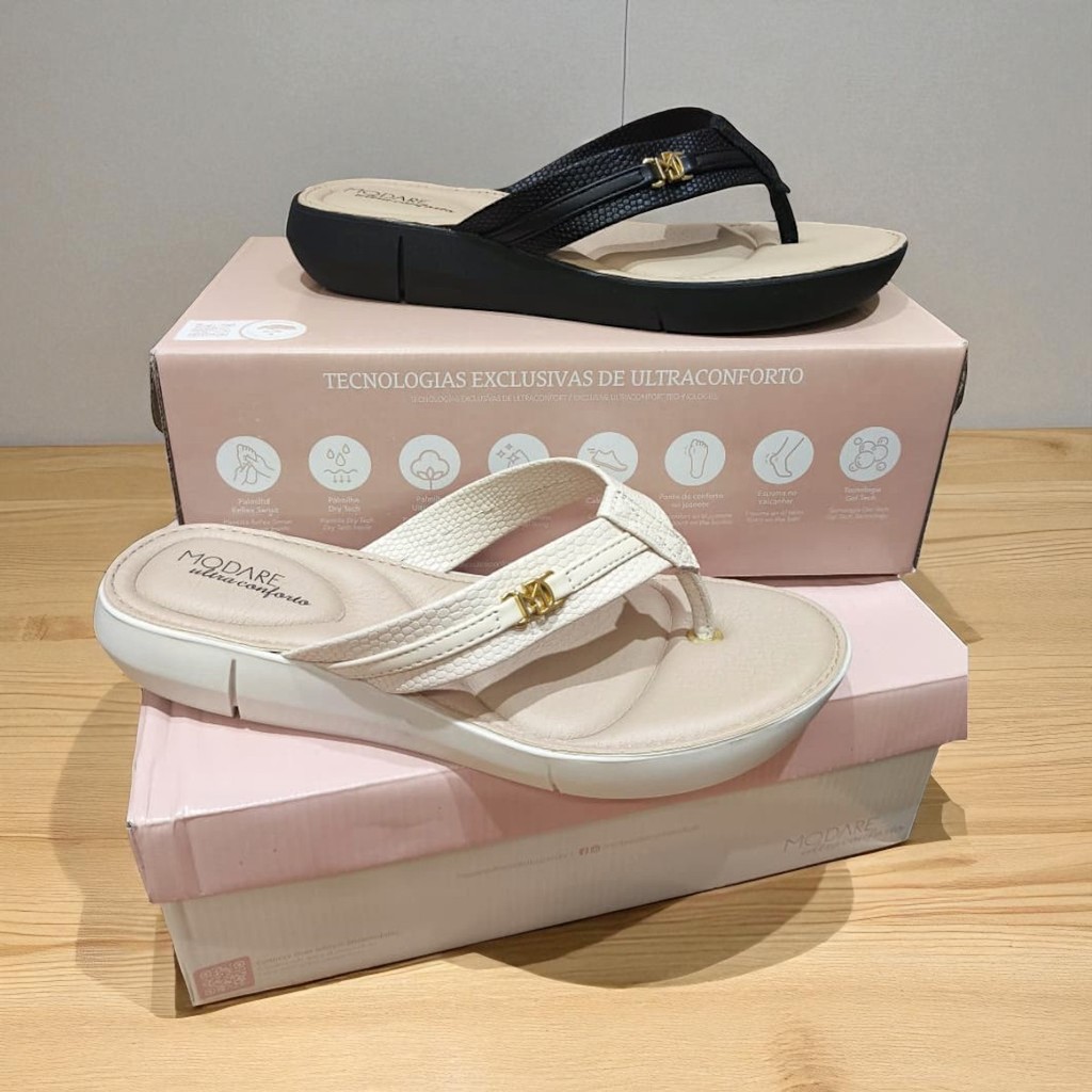 Chinelo Feminino Anabela Modare Conforto Salto Baixo Esporão Sandália Ortopédica 7199104