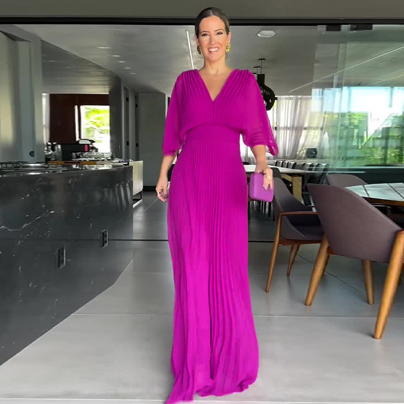 2025 outono europeu americano Cross-Border comércio exterior novo estilo estilo europeu americano cor sólida com decote 