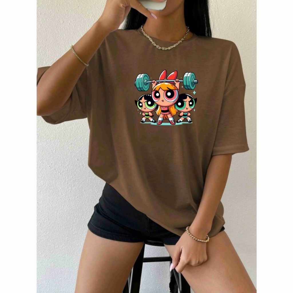 Blusinha Feminina Academia Fitness T-shirt As Meninas Super Poderosas Camisa Treino Streetwaer