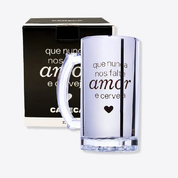 Caneca  Amor e Cerveja 450ml