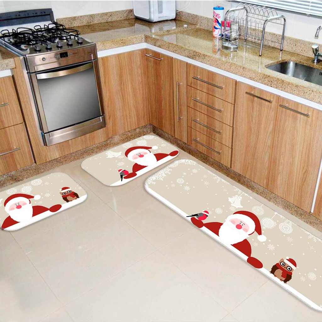 Kit Tapete de Natal para Cozinha 3 peças Christmas - PROMOÇÃO - Direto de Fábrica - Envio ...