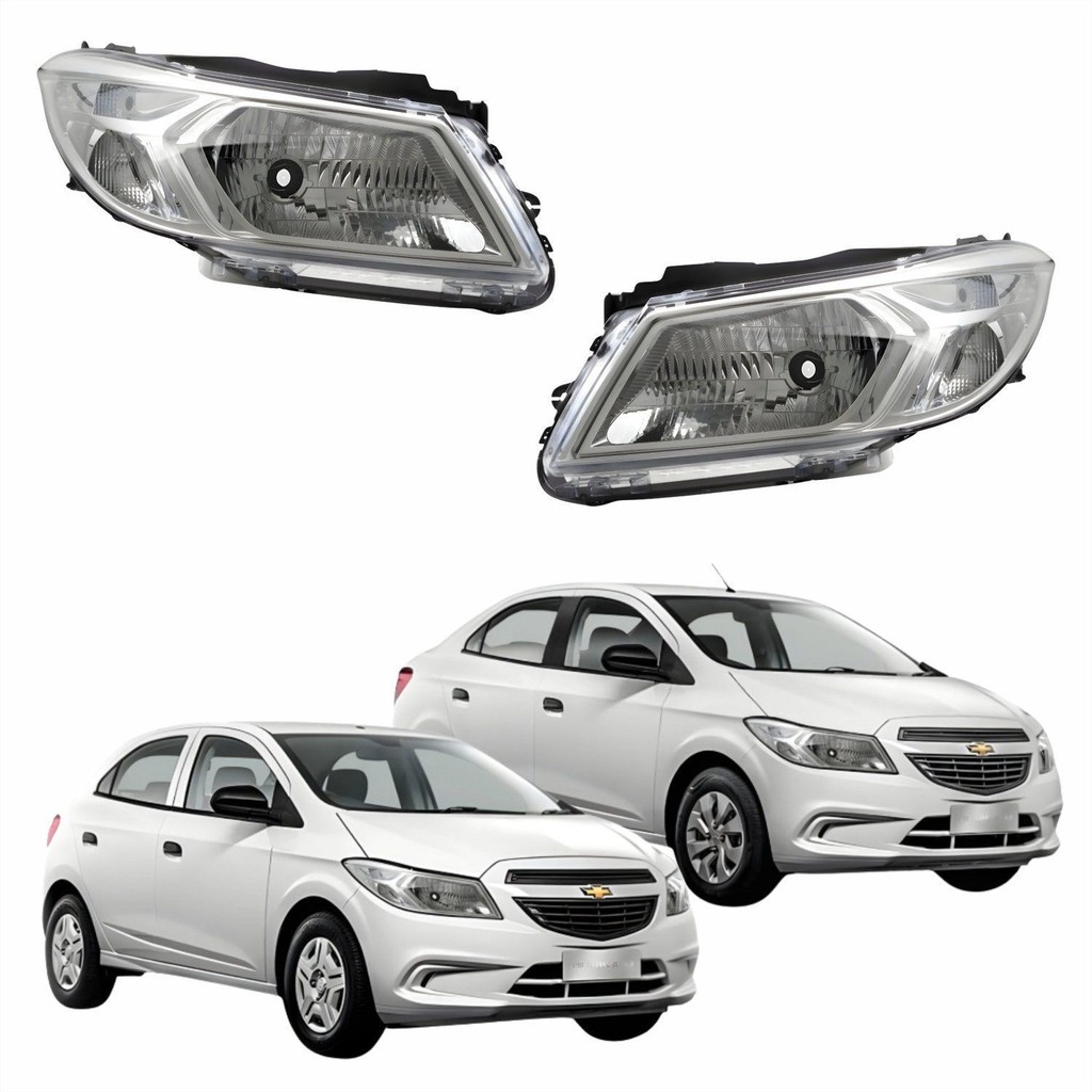Par de Farol Gm Prisma Onix 2013 até 2016 Prisma Joy Onix Joy 2017 até 2019 Original Arteb