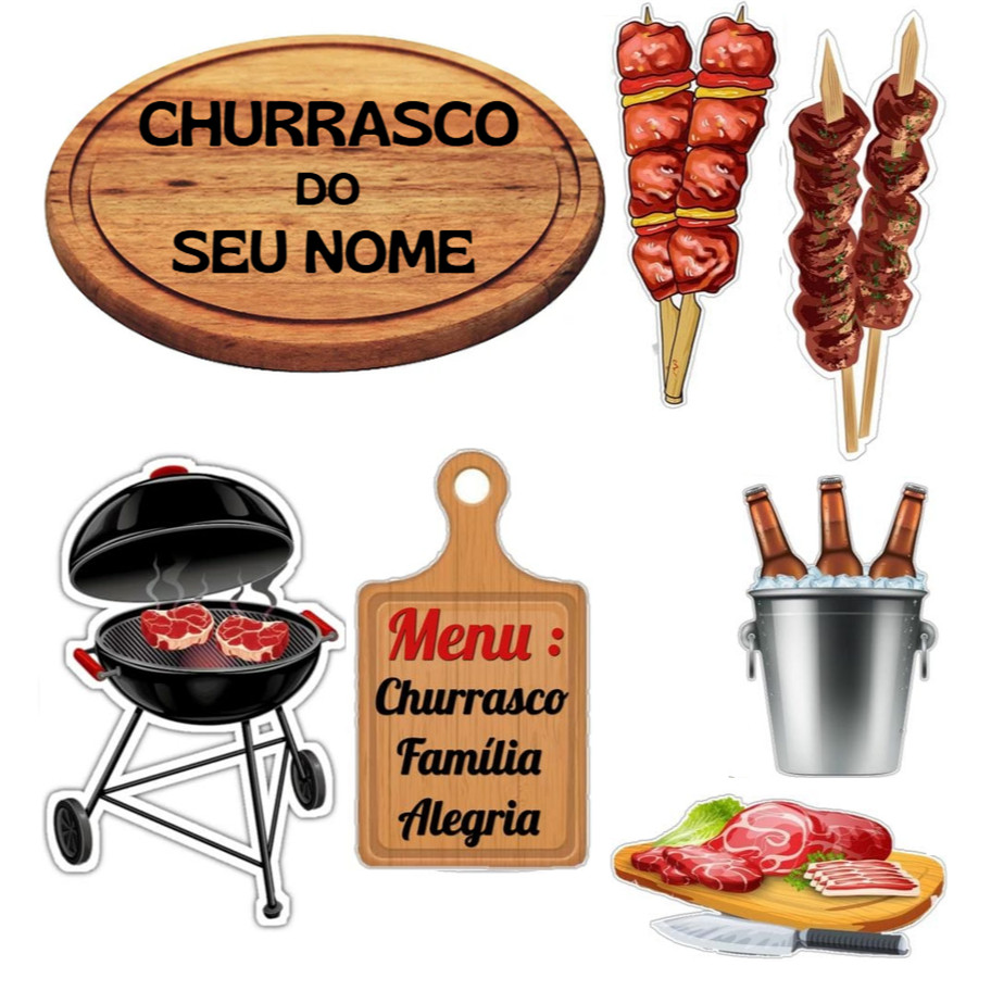 Topo Topper Para Bolo - Churrasco