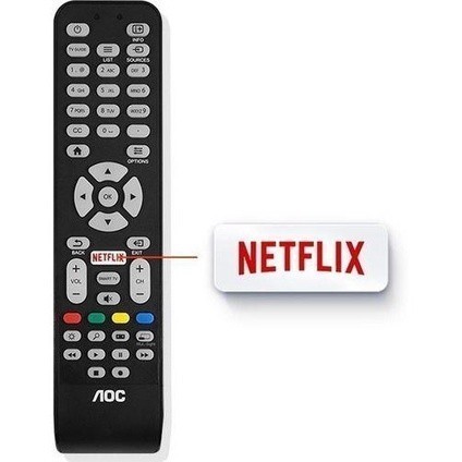 Controle Remoto Para Tv Aoc Com Botão Netflix Led Smart Novo SKY-8050 / LE-7463 / VC-A8203 - Substituto Compatível Tg