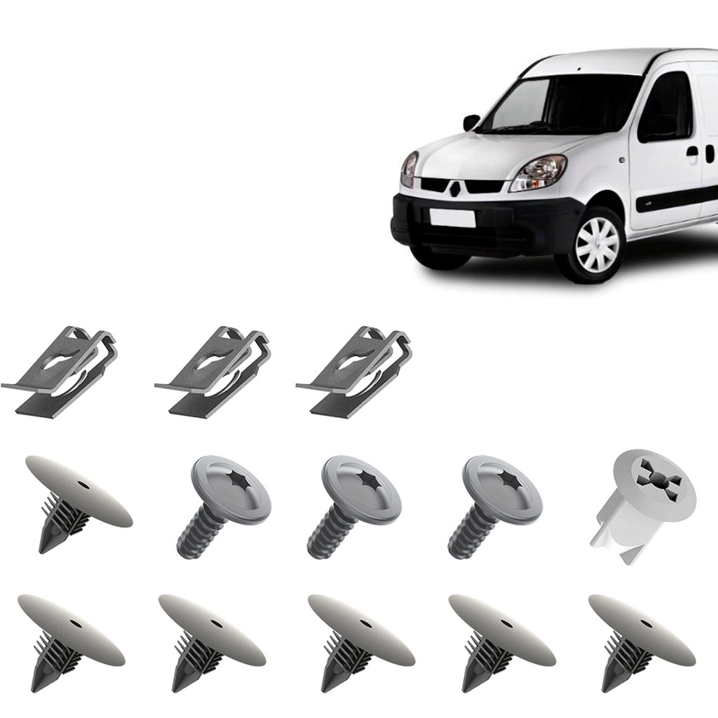 Kit Grampo Presilha 13 Peças Parabarro Dianteiro Kangoo 2009 2010 2011 2012 2013 2014