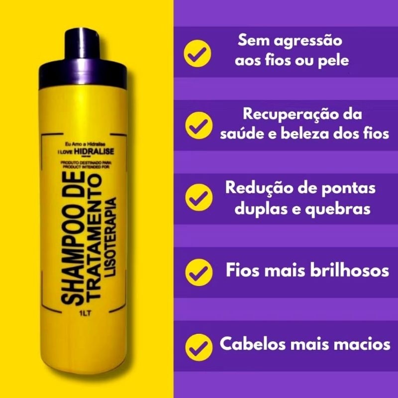 Shampoo de Tratamento Profundo lisoterapia 1 litro em Oferta na Shopee