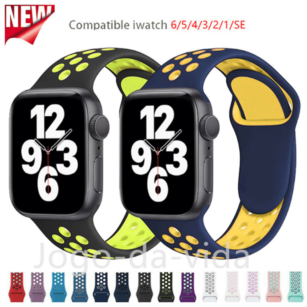 Pulseira de Silicone Esportiva compatível Apple Watch 8/7/6/5/4/3/2/1 ultra com 38 40 41 42 44 45 49 mm- Sport DK store DK store