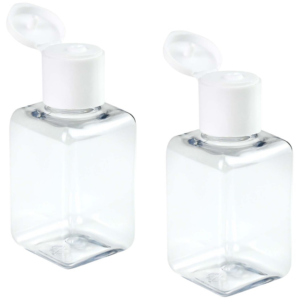 30 Frascos Plástico Pet 40ml Quadrado Com Tampa Flip Top