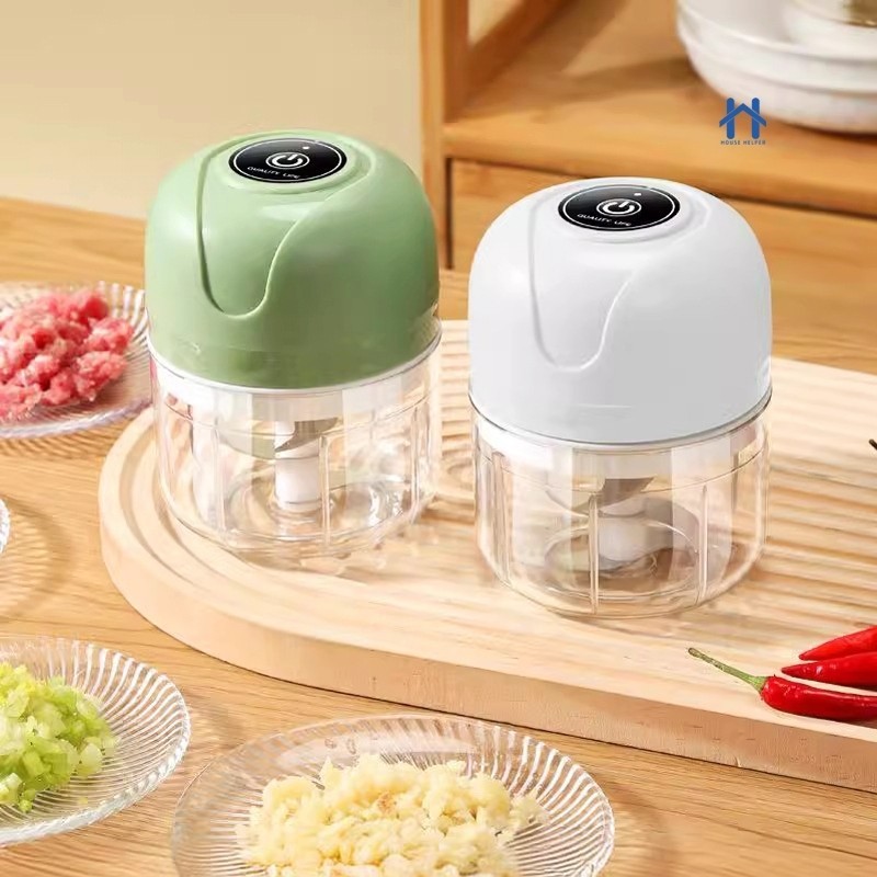 Mini Processador Automático Elétrico 250ml Recarregável USB para Carne Vegetais Alho Fruta Cebola