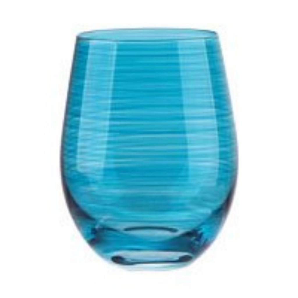 Jogo de 2 Copos Joy em Vidro 550ml Cor Azul Turquesa Fracalanza Full Fit