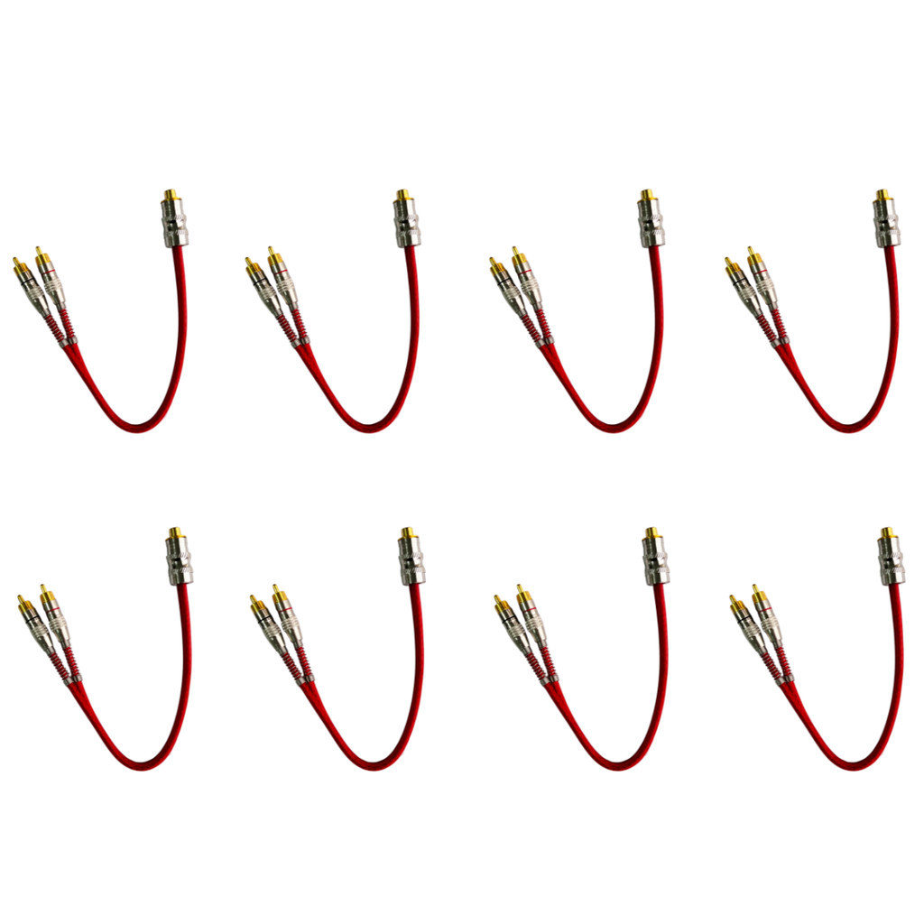 Cabo Y RCA Blindado 30 Cm Som automotivo metal 8 unidades