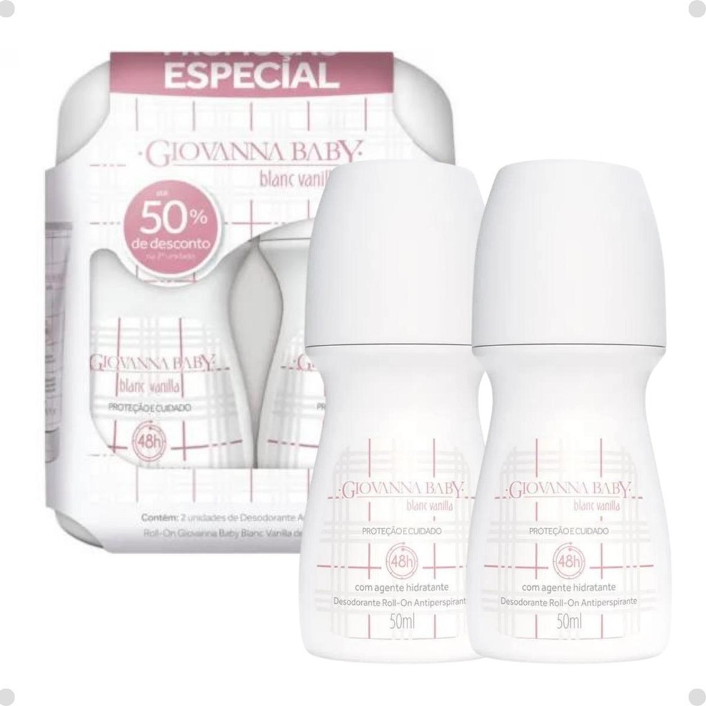 Kit Desodorante Roll-on Giovanna Baby Blanc Vanilla Com 2 em Oferta na Shopee