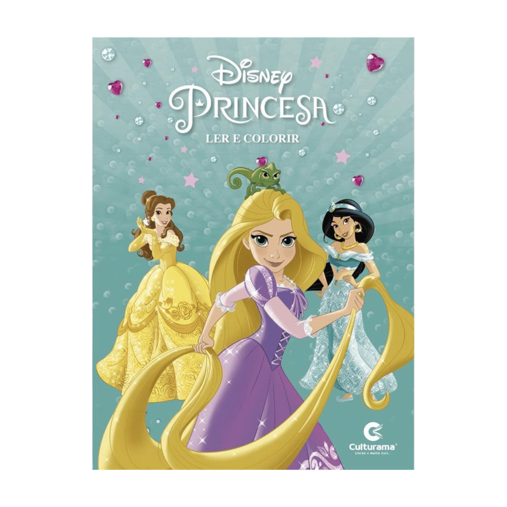 Livro Infantil Colorir Disney Ler e Colorir 8 páginas Princesa - Culturama