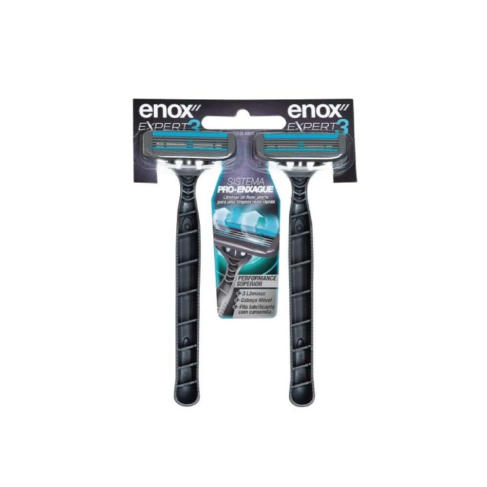 Kit 6 Aparelho de Barbear Descartável Barbeador 3 Lâminas Enox Expert
