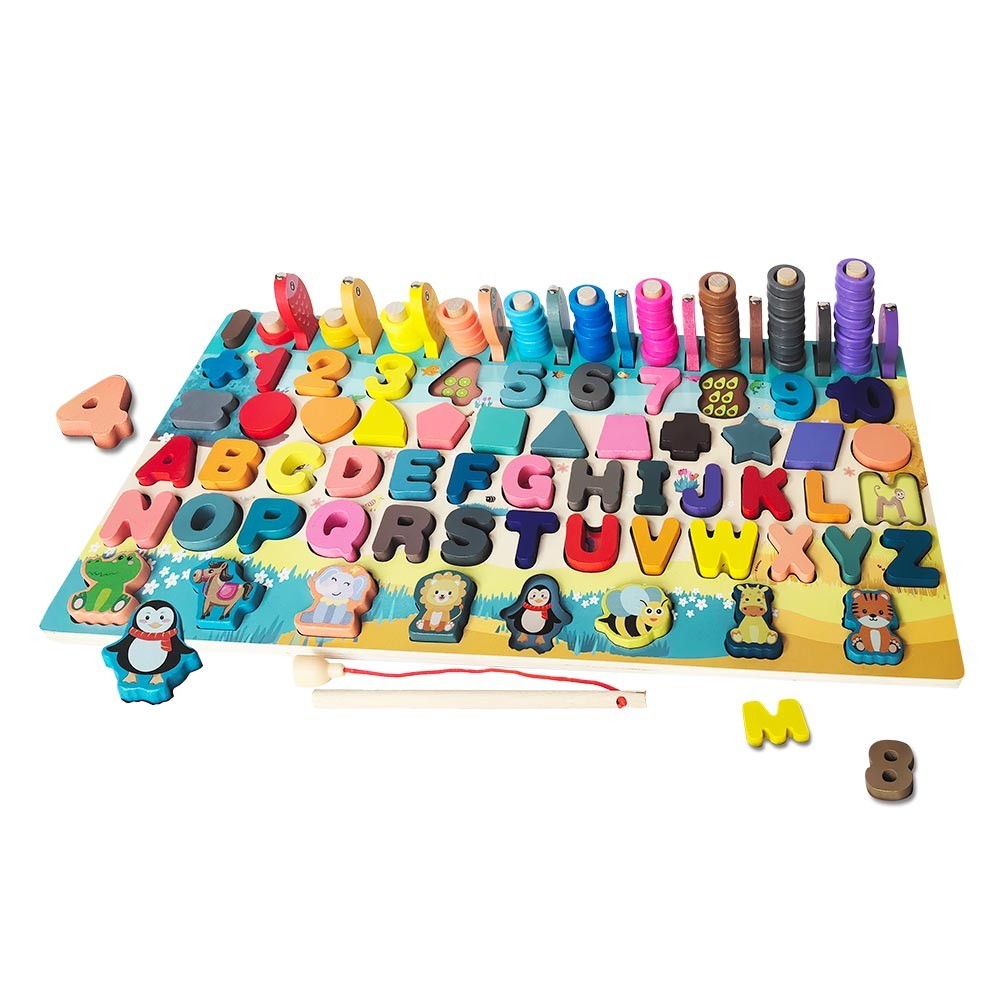 Jogo Educatico Em Madeira Aprenda Brincando Multiatividades 135 Peças DM Toys DMT6774 em Oferta na Shopee