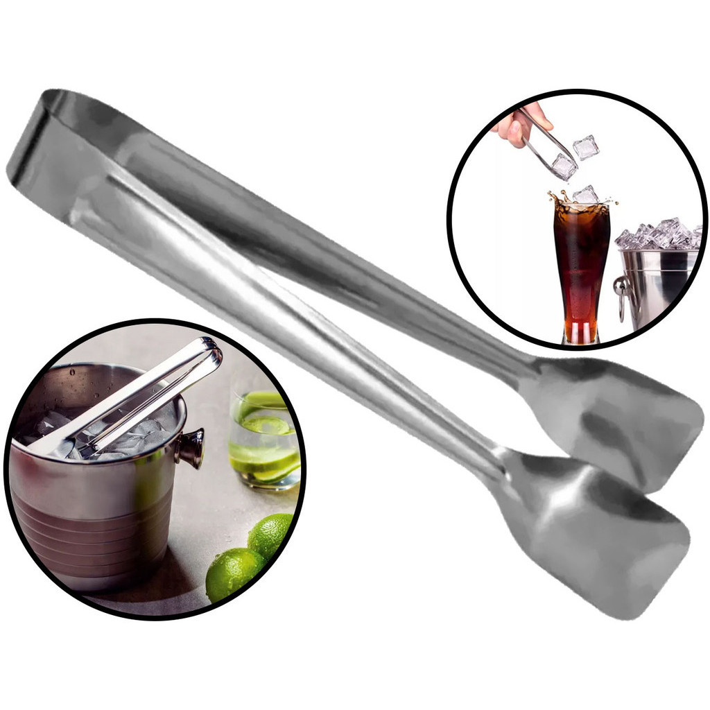 Pegador De Gelo Frutas Para Drink Bebidas Multiuso Aço Inox 18cm Clink em Oferta na Shopee