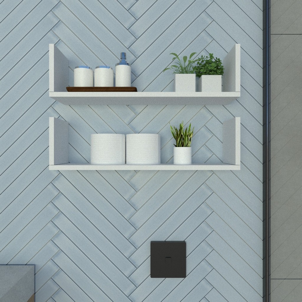 2UN NICHO ABA U P15cm Minimalista Branco MDF Organizar Banheiro Lavanderia  + ENVIO IMEDIATO
