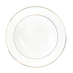 Prato De Sobremesa Porcelana Luxo Borda Dourada 19cm Majesty Gold Mesa Posta