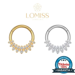 【Lomiss】Piercing Septo Conch Hélix Nariz Argola Titânio Segmento Articulado Zircônias Cravejadas