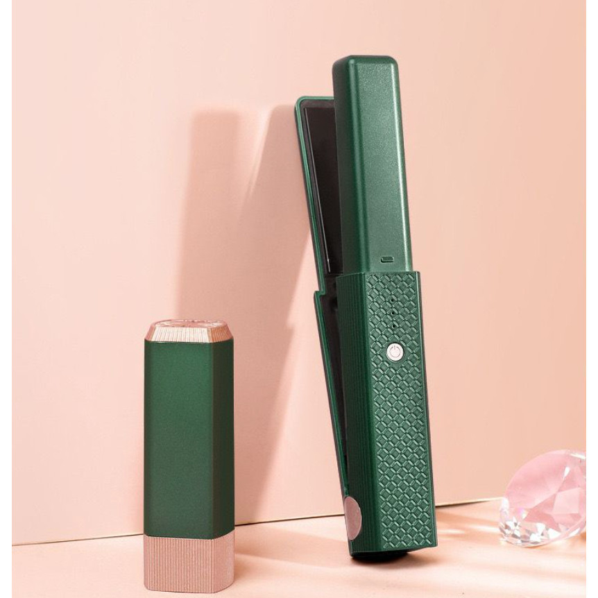 Chapinha Eletrônico Portátil Com Protetor Rosa Verde Mini Alisadora Modelador Recarregavel Sem Fio