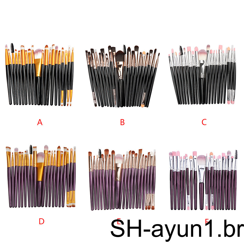 20pcs Kit De Escova De Maquiagem Eye Brushing Plastic Foundation Face Cosmetic Handle Eyeliner Tools Brush 【 ayun1 】