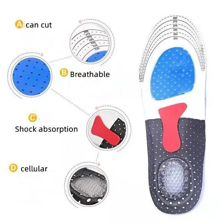 Palmilha Ortopédica Anti Impacto Esportes De Impacto Silicone Corrida Gel MT075G