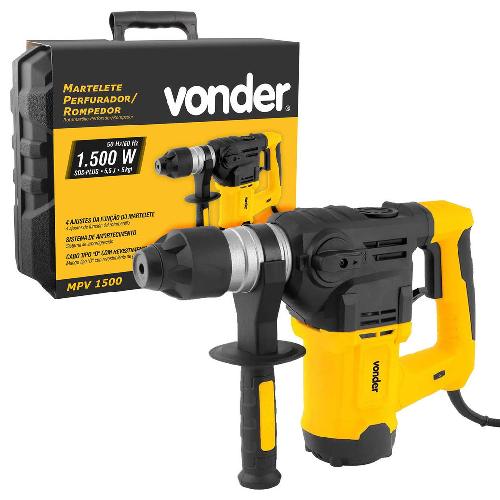 Martelete Rompedor Perfurador Elétrico Mpv 1500 Vonder 127V