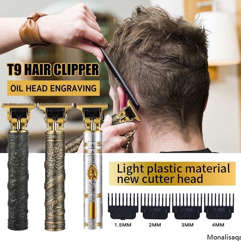 T9 máquina de barbear corte de cabelo profissional máquina de barbear acabamento sem fio portátil