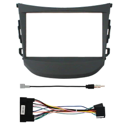 Kit Moldura Painel 7 Pol HB20 2012 13 14 15 16 17 18 19 2020 2 Din Preto Chicote Som Plug Antena Japonês Chinês