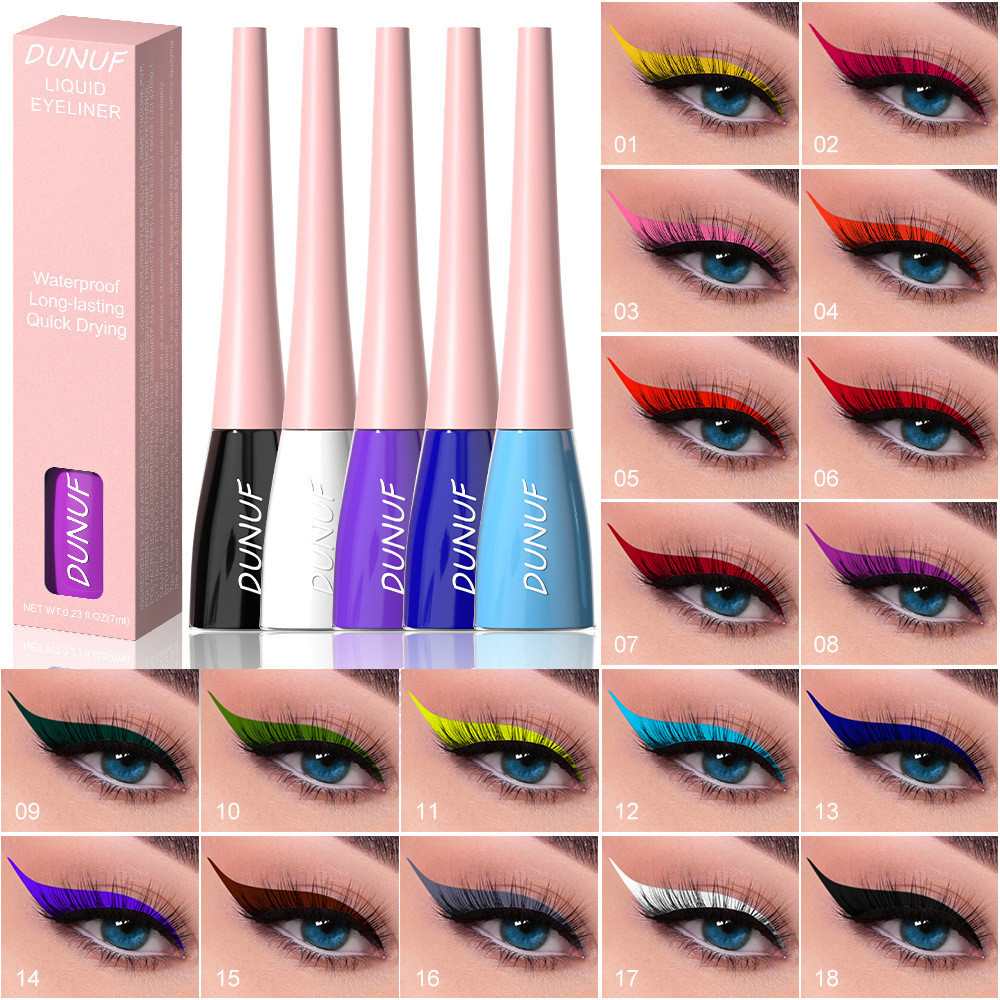 Maquiagem De Cor DUNUF18 eyeliner Líquido Caneta Branca Vermelha De Palco Duradouro Não Fácil em Oferta na Shopee