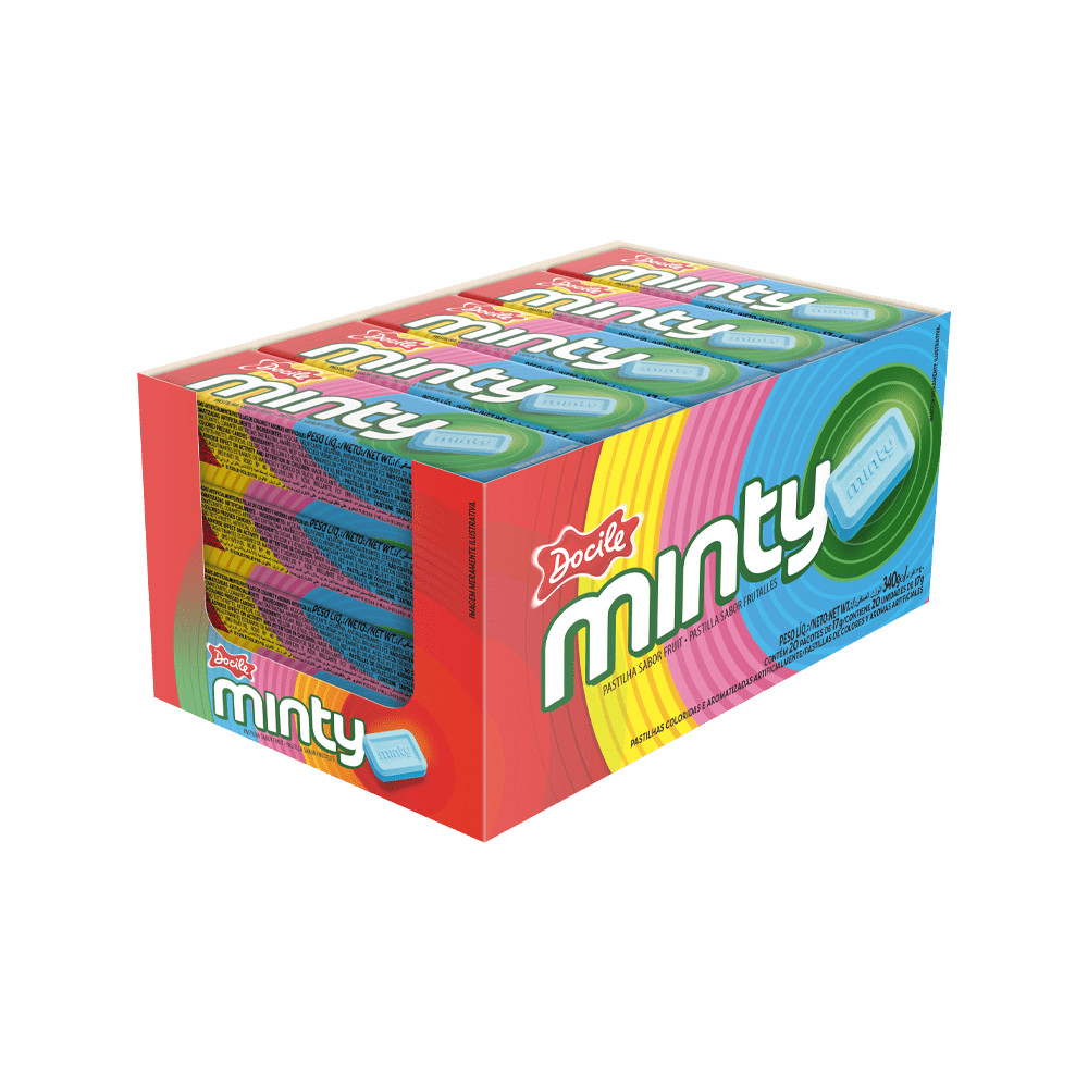 Pastilha Minty Fruit com 20un de 17g cada - Docile em Oferta na Shopee