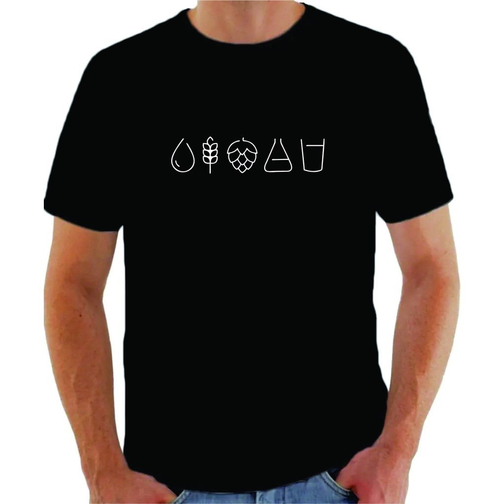 Camiseta Unissex Cerveja Artesanal Agua Malte Lupulo Levedura