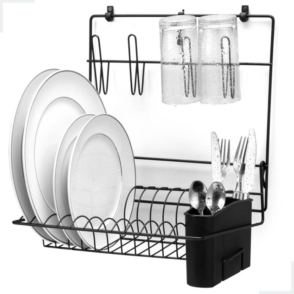 Escorredor Secador Louça Copos Pratos Cook Home Cozinha Dobravel Suspensa Organizador Black Arthi - Home & Living