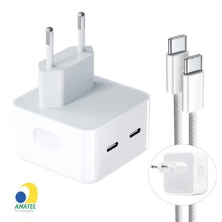 Carregador 50w Dual Cabo Tipo C 2 Metros Turbo iPhone 15, 15 Plus, 15 Pro, 15 Pro Max em Oferta na Shopee