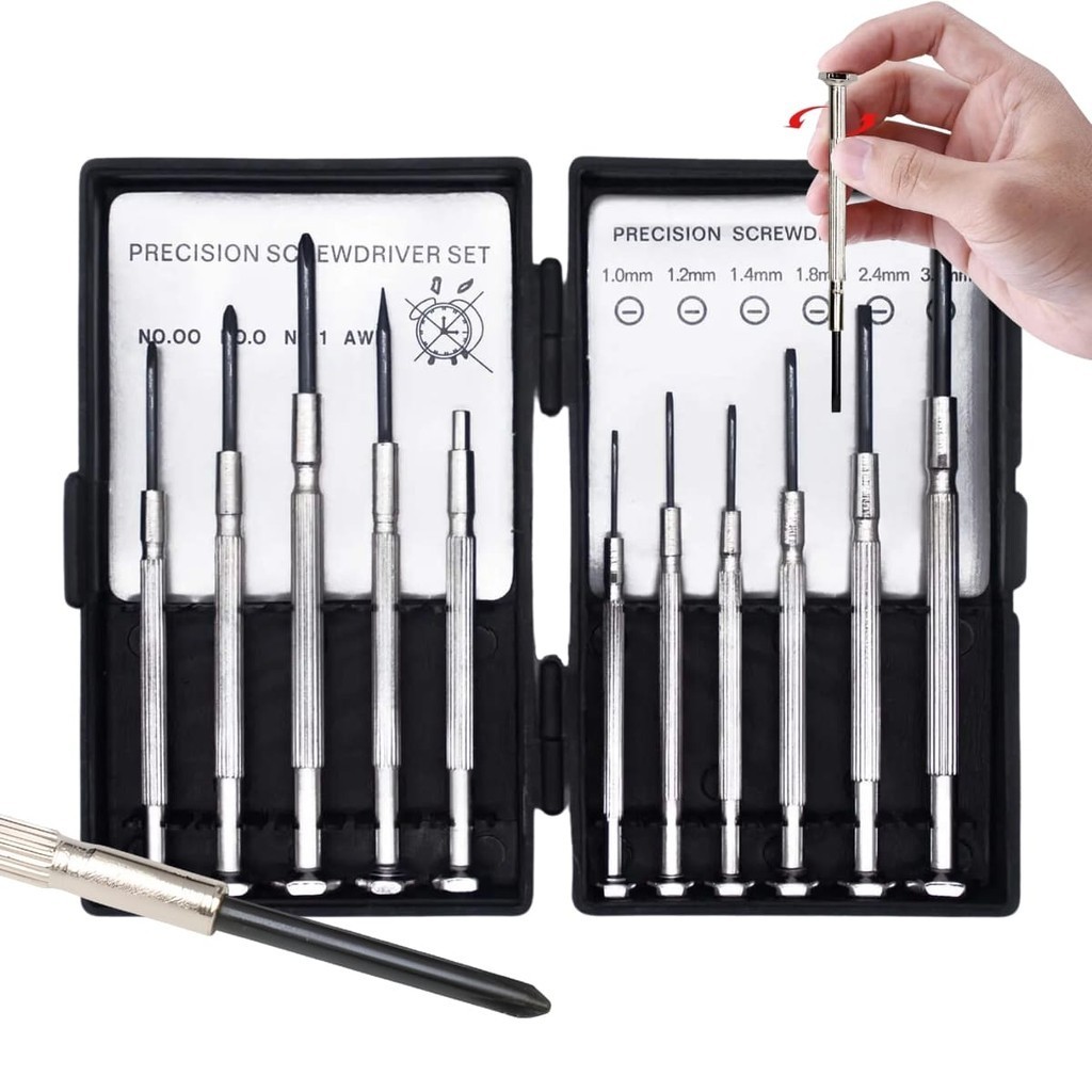 Kit Jogo de Chave Precisão Reparo Relógio Relojoeiro Celular 11 Peças Fertak Manutenção Eletrônica Pequena Casa