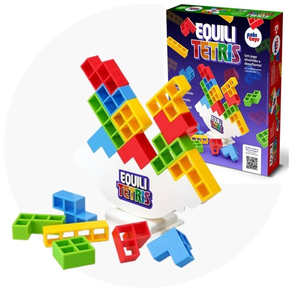 Jogo Divertido Equili Tetris com Cartas e Blocos Montar 4 Jogadores Pak Toys em Oferta na Shopee