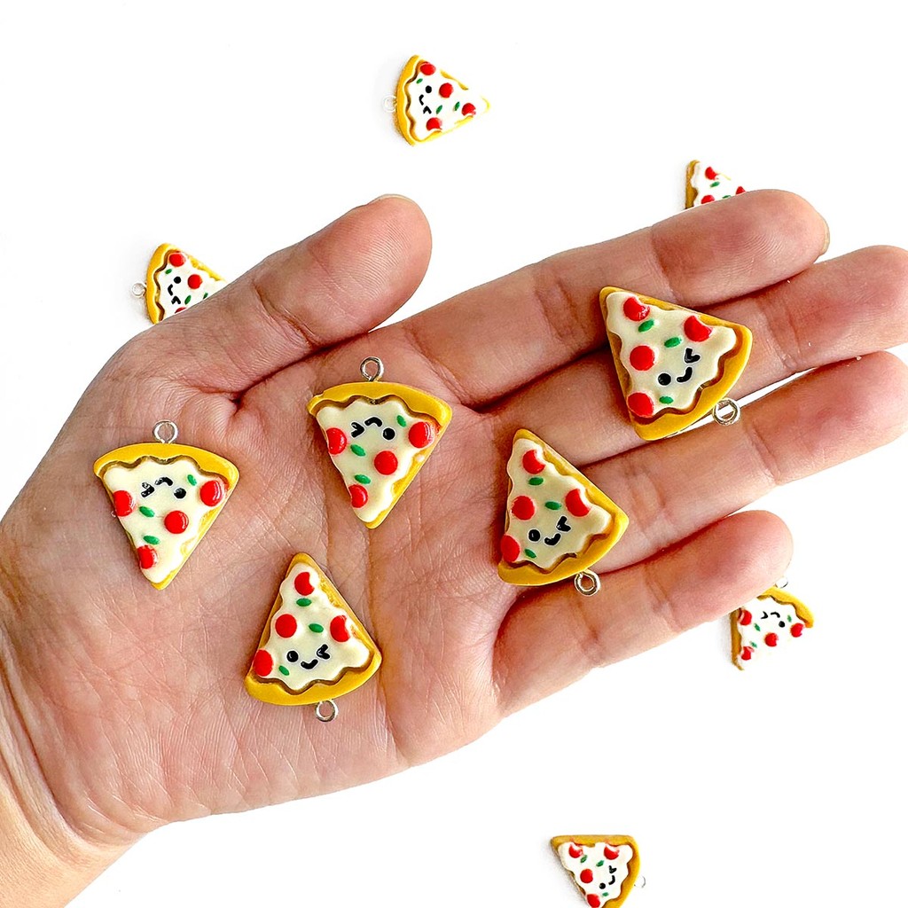 Pingente Pizza - 6 pçs em Oferta na Shopee
