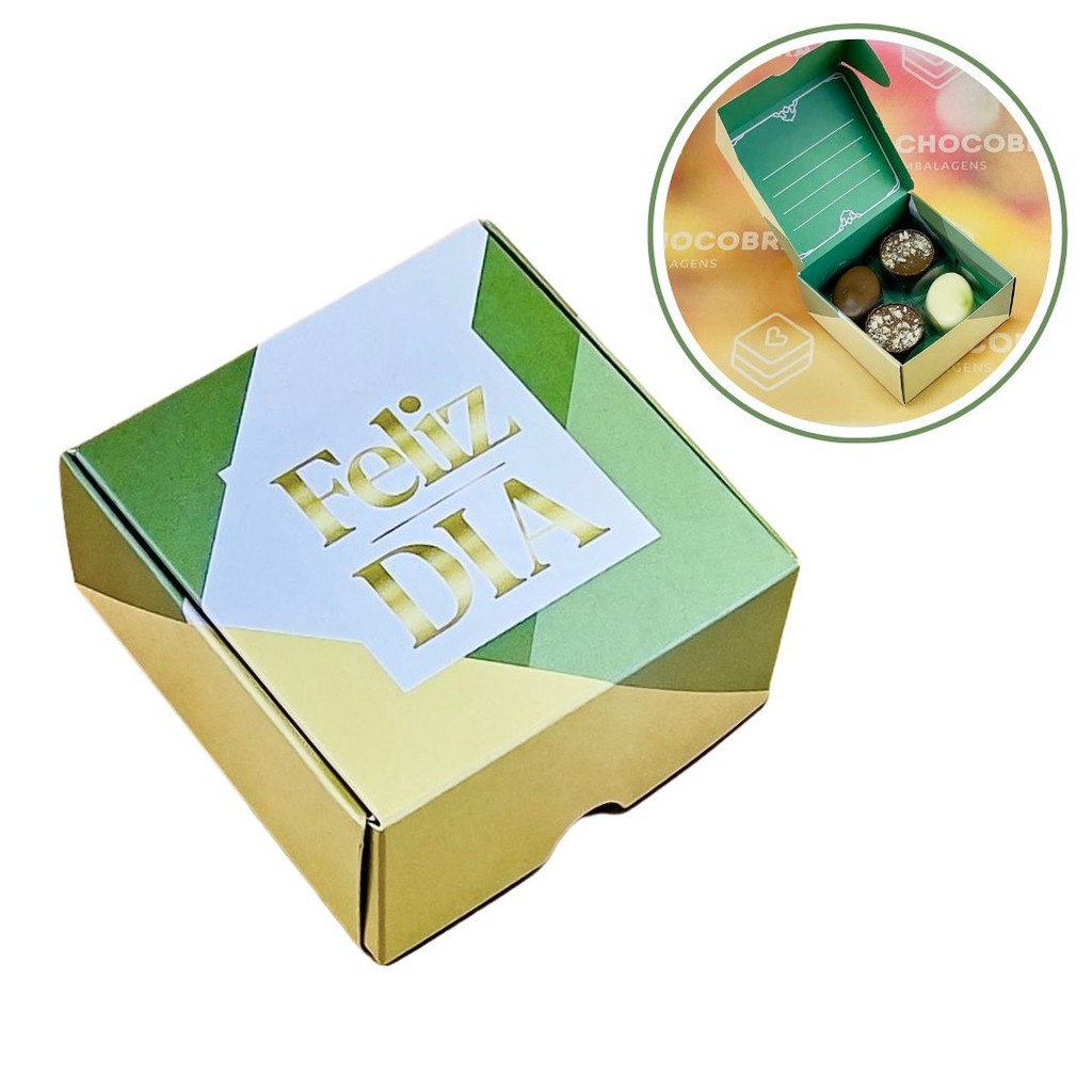 10~50 CAIXA P/ 04 DOCES  FELIZ DIA 8X8X4 ID5265 (IDEIA)