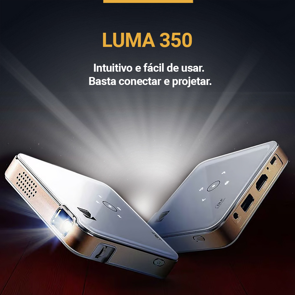 Projetor DLP Portátil Sem Fio 4K KODAK Luma350 Inteligente Ultra HD, HDMI, WIFI, USB e Micro SD 150"