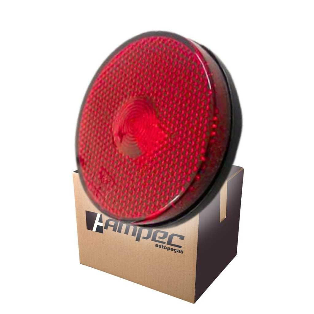 Lanterna Lateral LED Para Carreta Caminhão Trailer Reboque Sem Suporte Vermelha P 65mm