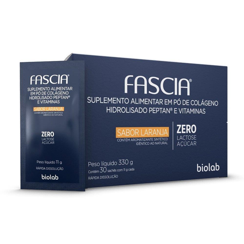 Fascia Colágeno + Vitaminas Sabor Laranja - 30 Sachês