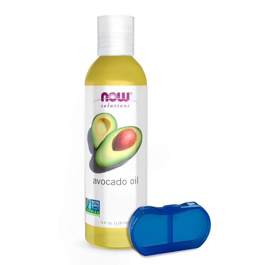 Óleo de Abacate Now Foods 118 ml Puro + Porta Cápsulas em Oferta na Shopee