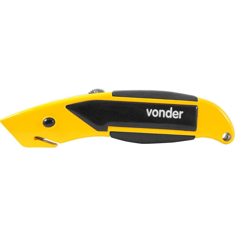 Estilete Trapezoidal 18mm Corpo Alumínio Botão Trava Vonder